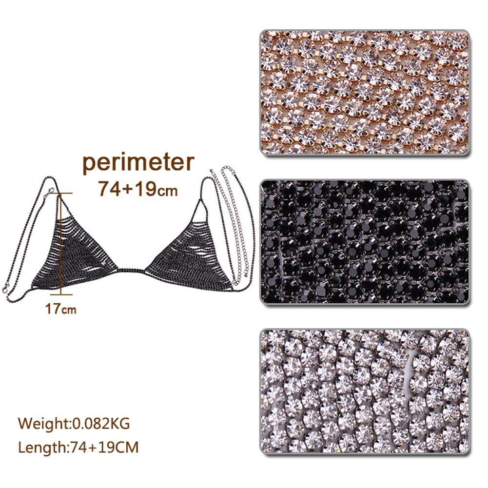 Stylish Bra Shape Rhinestone Body Chest Chain Necklace Summer Beach Ornament Gift