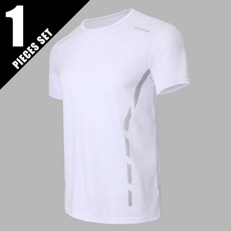 Men's Quick-Dry Solid Color Short-Sleeve T-Shirt for Running, Hiking, and Casual Wear