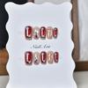 New Year's armor red fireworks semi-handmade cat eye wearing nail art nail piece finished fake nail patch white