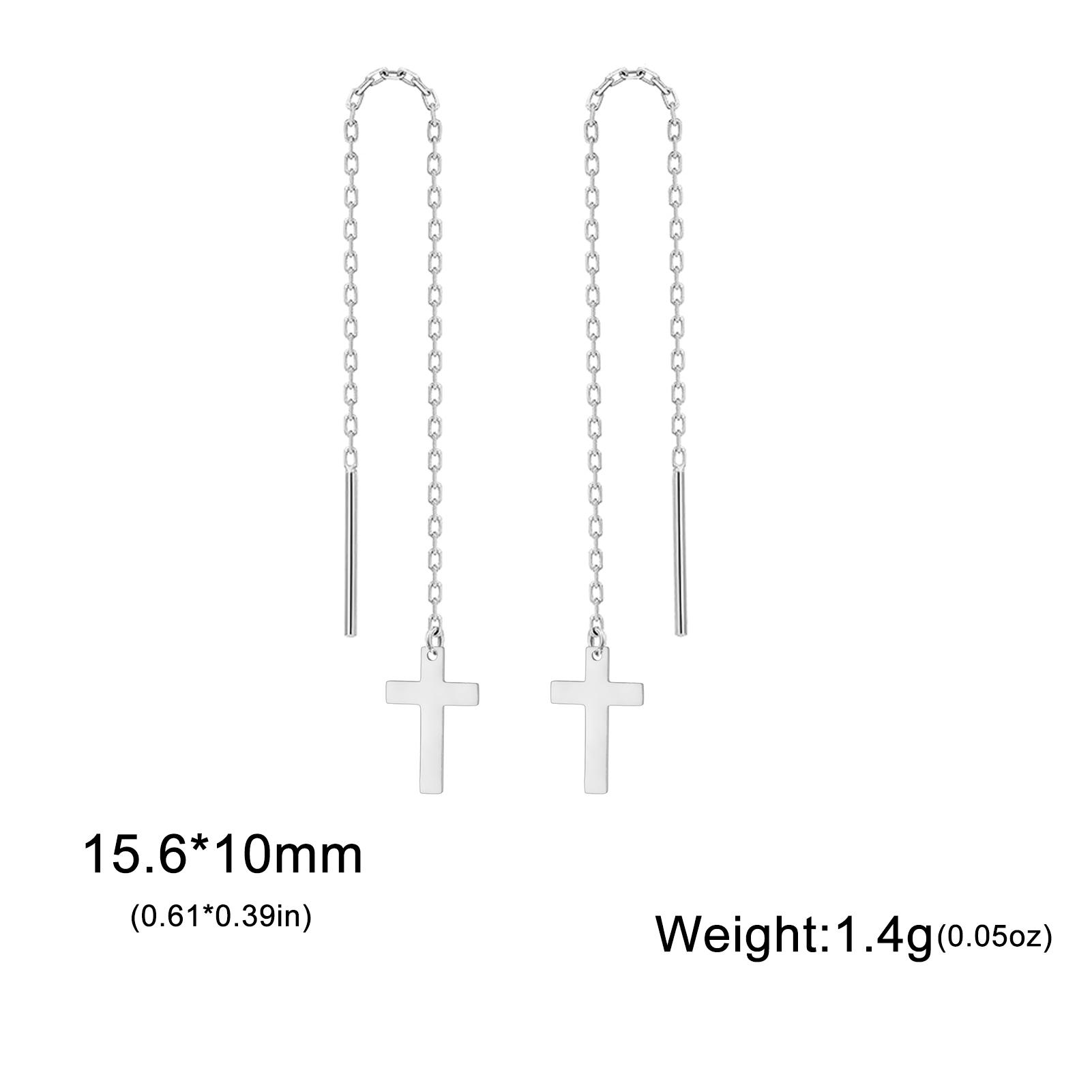 

Teamer Cross Jesus Long Dangle Earrings for Women Girls Stainless Steel Lightweight Earrings Christian Amulet Jewelry No Rust