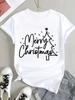 (Asian Size) faith printing trend Christmas Clothing T Shirt Tee Top Festival New Year Women Fashion Print Female Woman Short Sleeve Graphic T-shirts