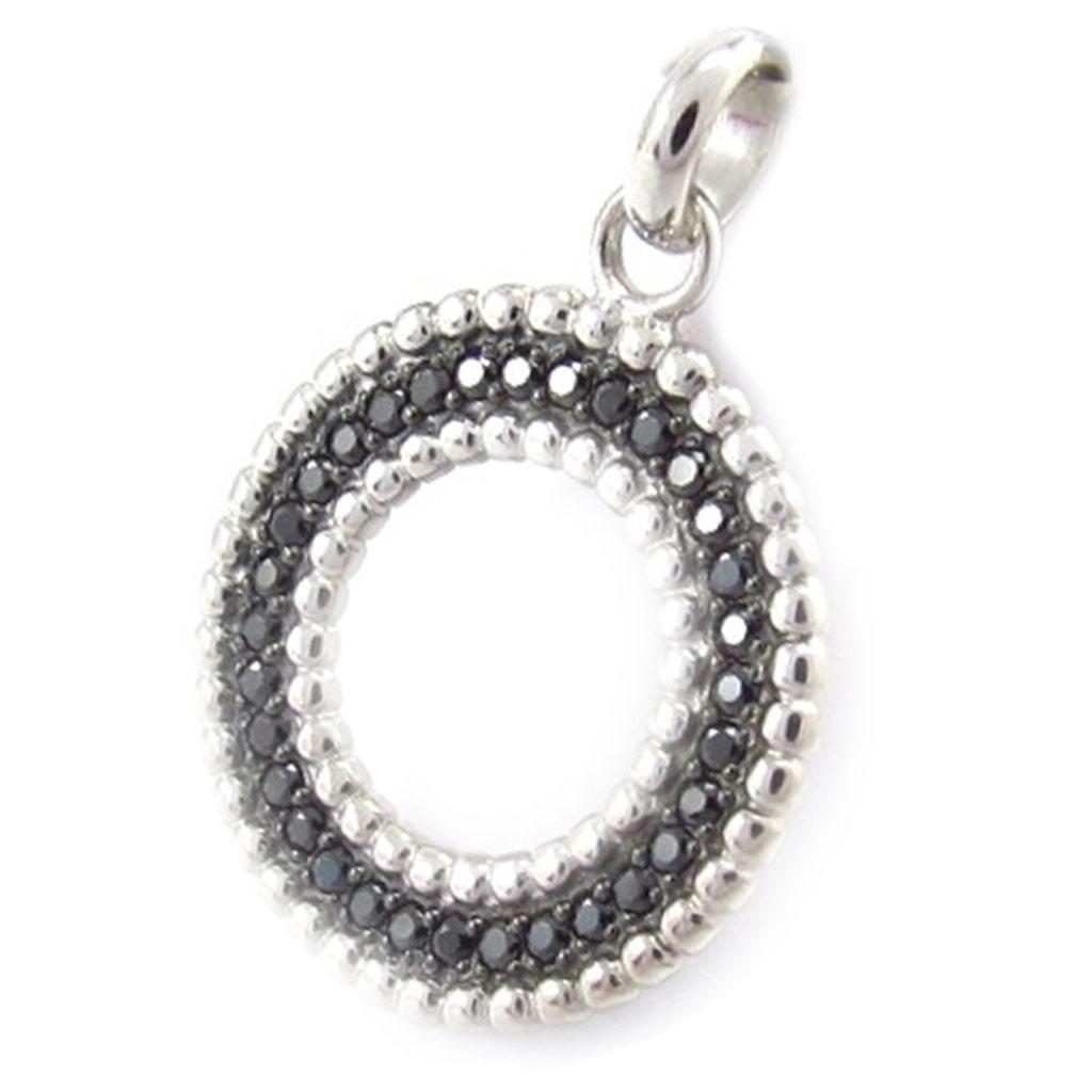 Les Trésors De Lily [K2428] - Silver Pendant 'Goddess' Black White (rhodium-plated) - 18 Mm