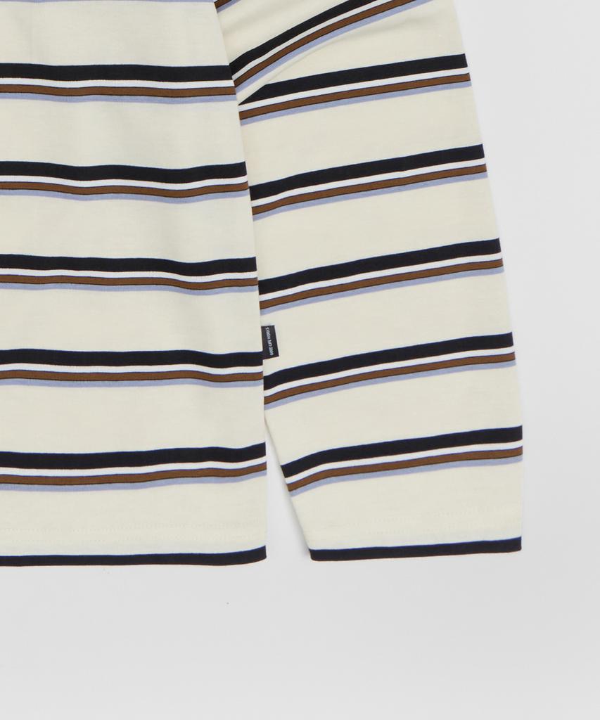 GLW Oversized Striped Collared T-Shirt Ivory