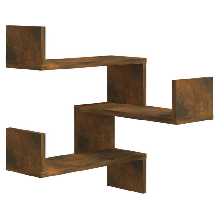 VidaXL Étagère d'angle murale Chêne fumé 40x40x50 cm Bois d'ingénierie 815204