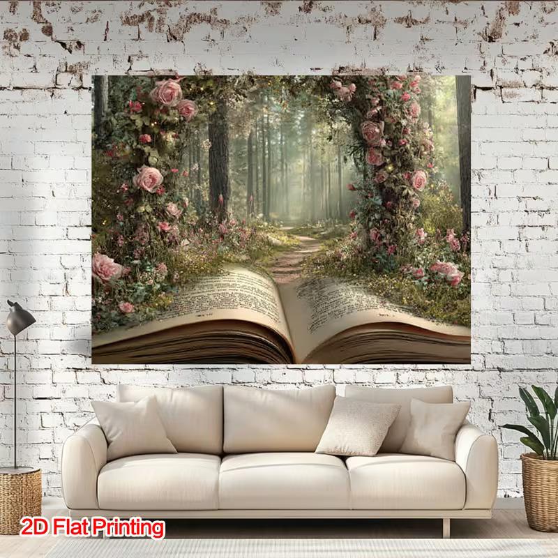 2D Magical Storybook Forest Backdrop Enchanted Rose Path Photography Background Cloth