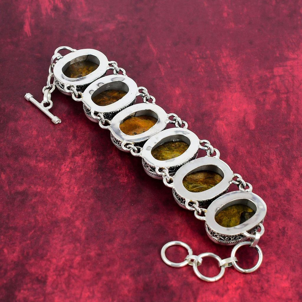 Bumblebee Jasper Bracelet, 925 Solid Sterling Silver Gemstone Jewelry, Handmade Amazing Bracelet, For Mother Day