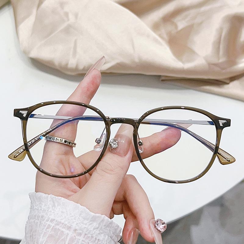Strictly Selected Retro Anti-Blue Glasses Women'S Street Photography Plain Glasses Frame Personalized Flat Glasses Advanced Sense