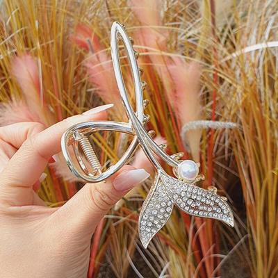 Women's Gorgeous Silver Cubic Big Hair Clip