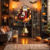 Ghost Reading Book Halloween Ornament 2D Flat Ghost In Reading Nook Hanging Decoration with Bell Window Hanging Wind Chime for Home Decor