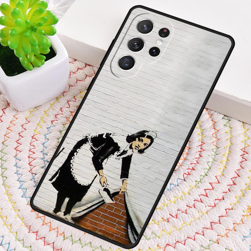 Banksy Graffiti Art Phone Case for Samsung Galaxy note 10 pro S26 Ultra S23 S24 FE S25 S21 S22 PLUS shockproof Cove