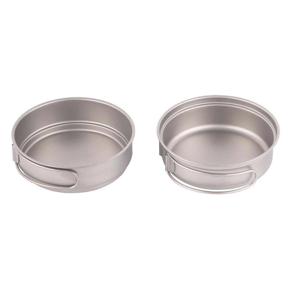 Lixada Tytanowa Patelnia Outdoor Kemping Turystyka Plecakowa Patelnia do Gotowania Smażenia ze Składanymi Uchwytami tytanowa patelnia