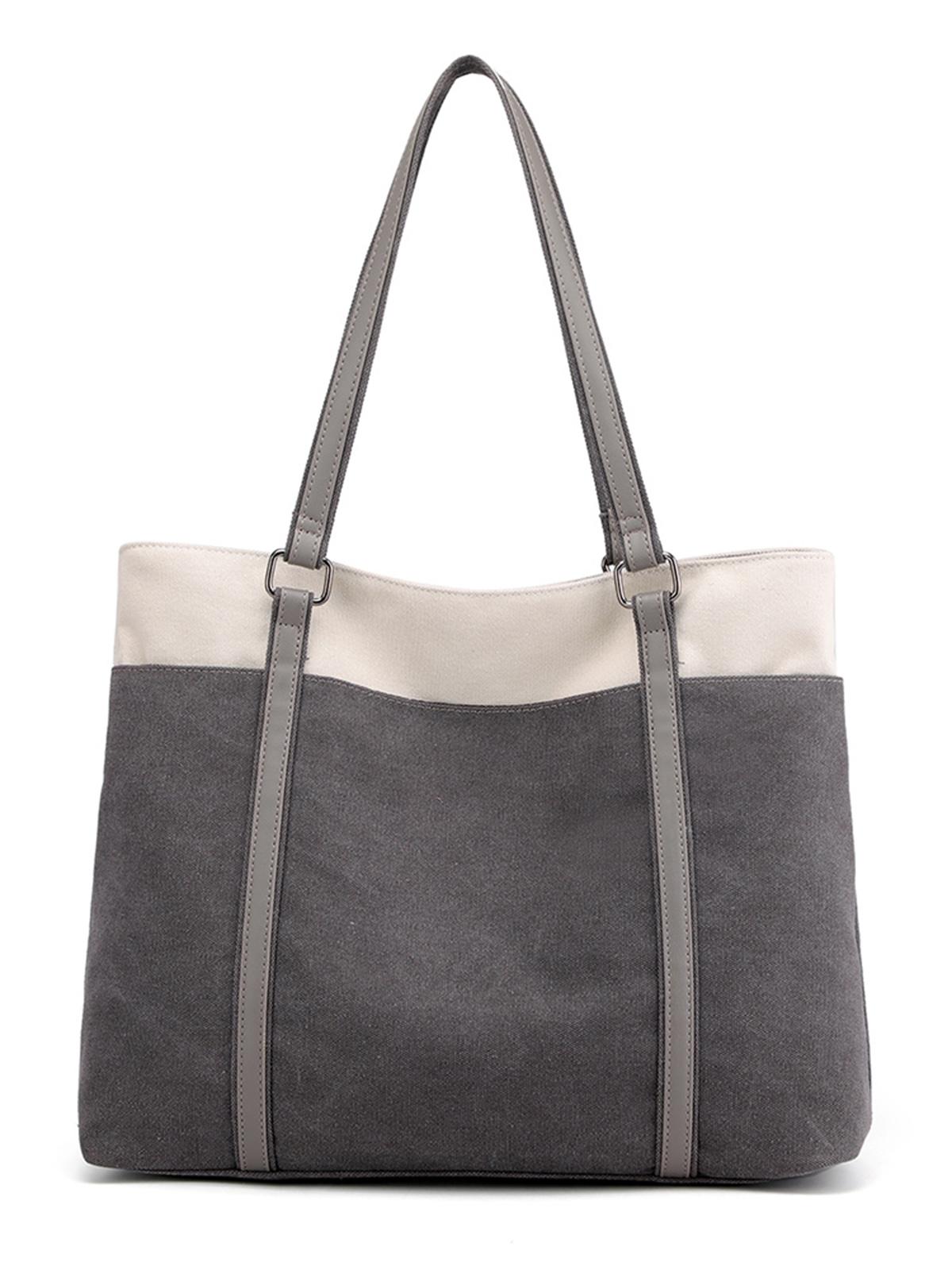 

Женские холщовые сумки большой емкости для покупок, винтажная сумка через плечо для путешествий серый