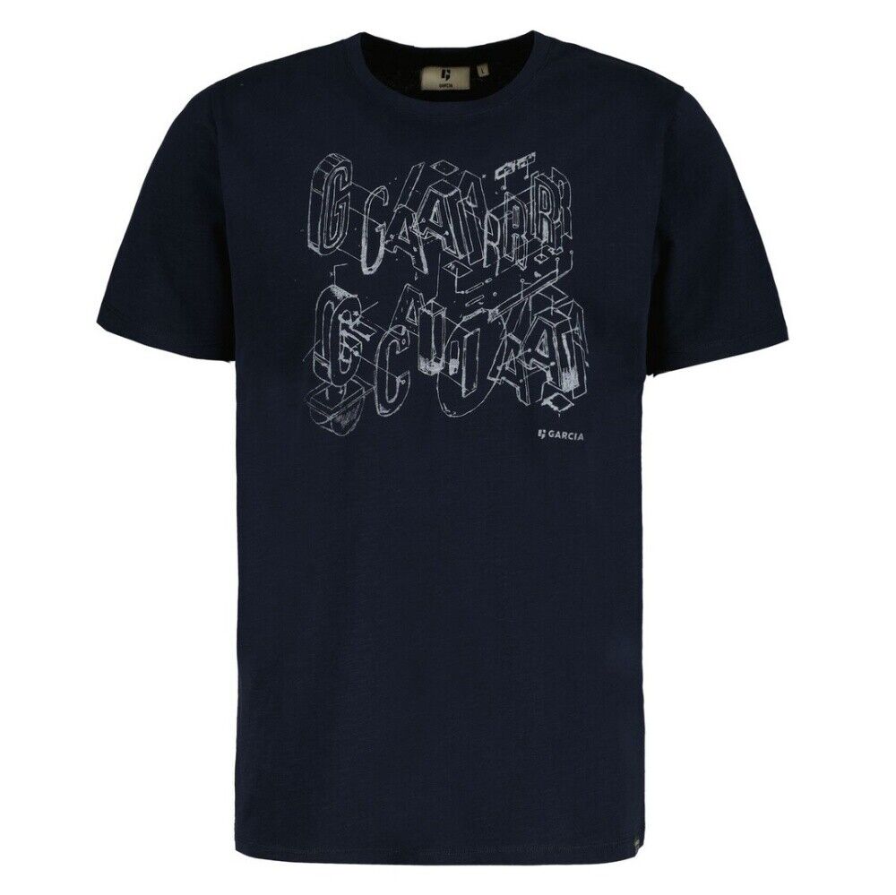 

Футболка унисекс с принтом Garcia Herren Blau Muster D31201 292 Dark Moon