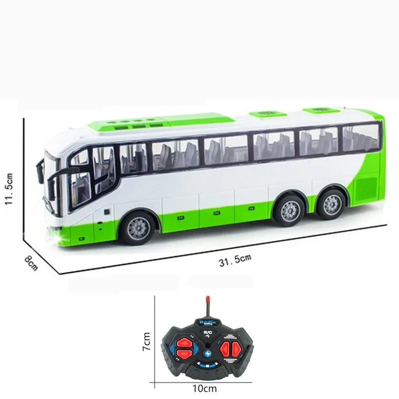 

Kids Toy Rc Car Remote Control School Bus with Light Tour Bus Radio Controlled Electric Car For Children Toys Gift зелёный