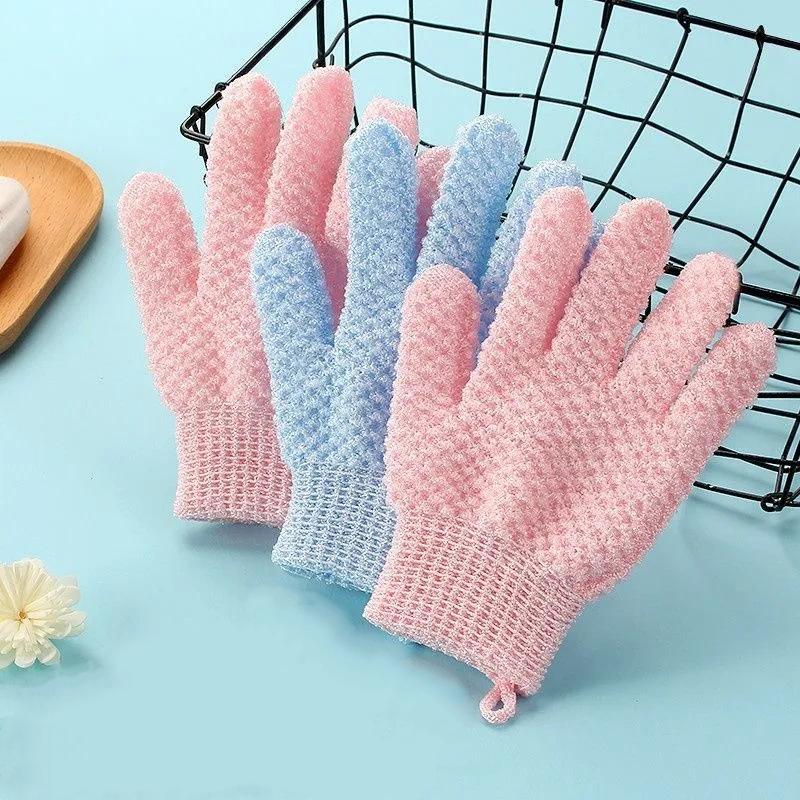 

Gentlemen and Ladies This Skin-friendly Five-finger Bath Glove and Scrubbing Cloth Won t Damage Your Skin 1 pair of pink