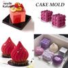 Molde de silicone pastelaria 3d bolo design mini cupcake mousse muffin coração bolha quadrado molde de cozimento