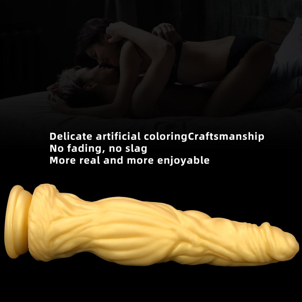 Zlatá silikonová měkká masturbační hůl Sexuální hračky simulační dildo Pussy Erotic Appliances