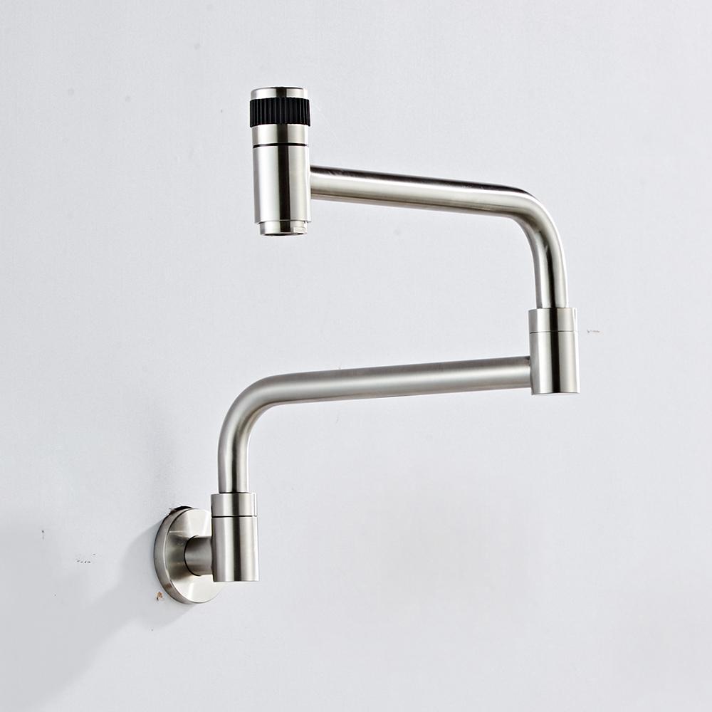 Grifo de cocina de agua fría de montaje en pared BAKALA, grifo giratorio para baño, grifo exterior de acero inoxidable 304