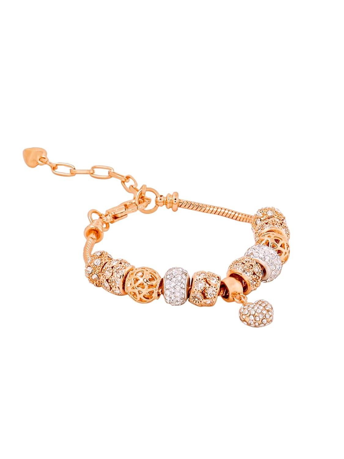 

Bracelet for Women and Girls Crystal Pandora Bracelets for Women | Silver Rosegold Plated Crystal Pandora Charm Bracelet Onesize