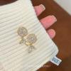 Exquisite super flash zircon flower leaf ear clips women's no ear piercings fashion personality versatile earrings light luxury versatile earrings