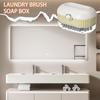 Bar Soap Container 2-in-1 Soap Container Storage Box With Roller Brush Multi-functional For Laundry Camping Gym Cleaning Sink
