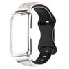 2in1 Set Metal Case and Two-tone Embossed Silicone Strapsuit for Huawei Watch Band6/7/8/9/10 Slim Laser Engraved Silicone Strap