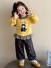 Spring 2025 Girls' Cartoon Sweatshirt & Pants Set - Casual Two-Piece for Baby Girls