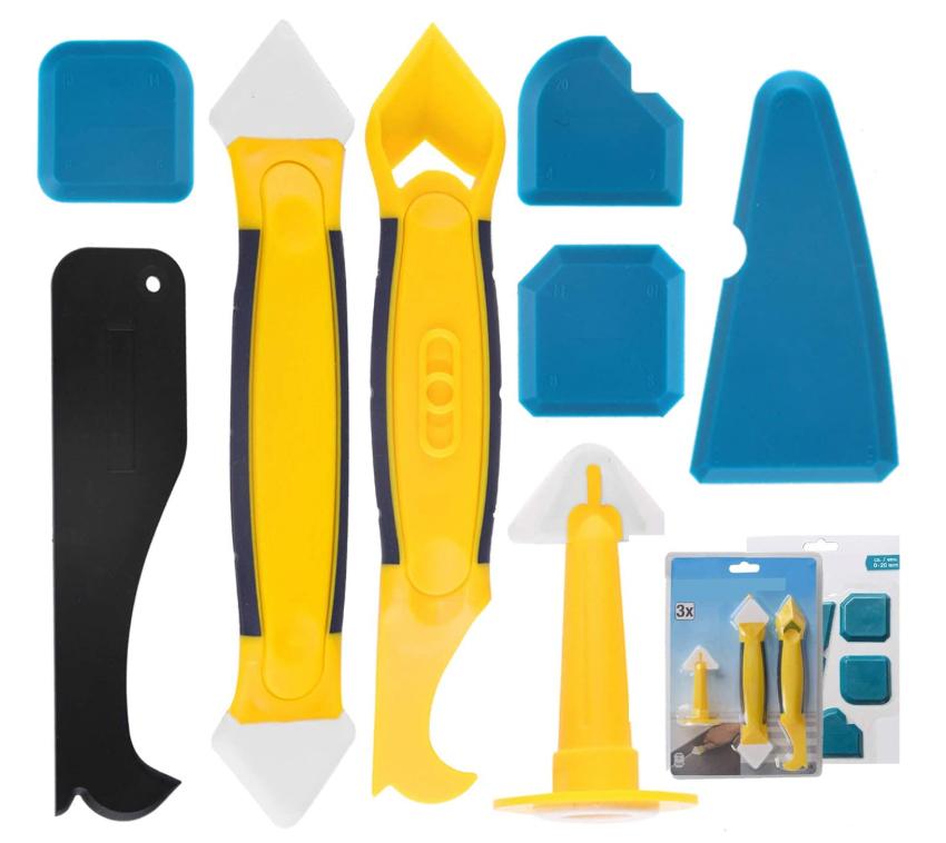 Silicone Sealant Remover Caulking Tool Kit With Plastic Scraper/Caulk Remover/Nozzle Perfect for Bathroom