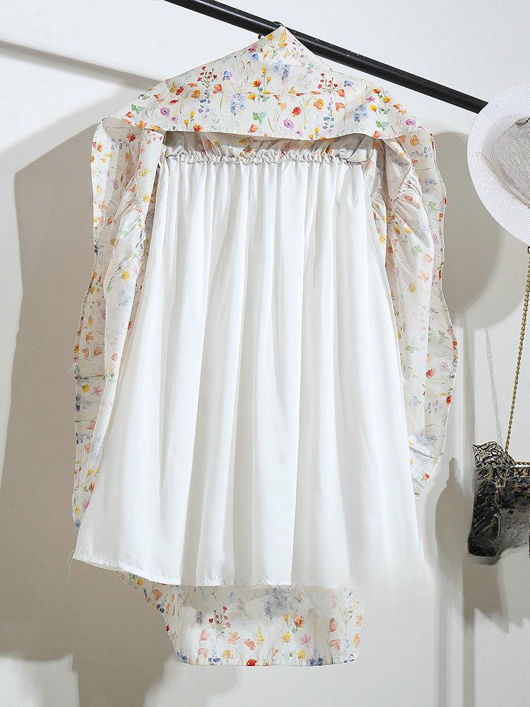 DIMANAF 2025 New Summer Spring Women New Skirts Flower Loose Elastic Waist Pleated Elegant Long Skirts