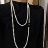 New personality fashionable temperament multi-layer stacked magnetic buckle pearl necklace long light luxury sweater chain accessories neck chain