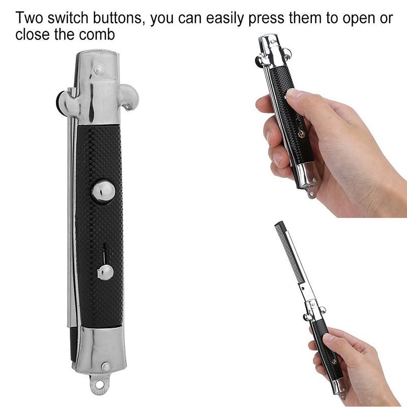 Folding Spring Comb Automatic Combs Foldable Knife Brushes Hair Trimmer Comb Brush Accessories Men'S Pocket Knife Comb