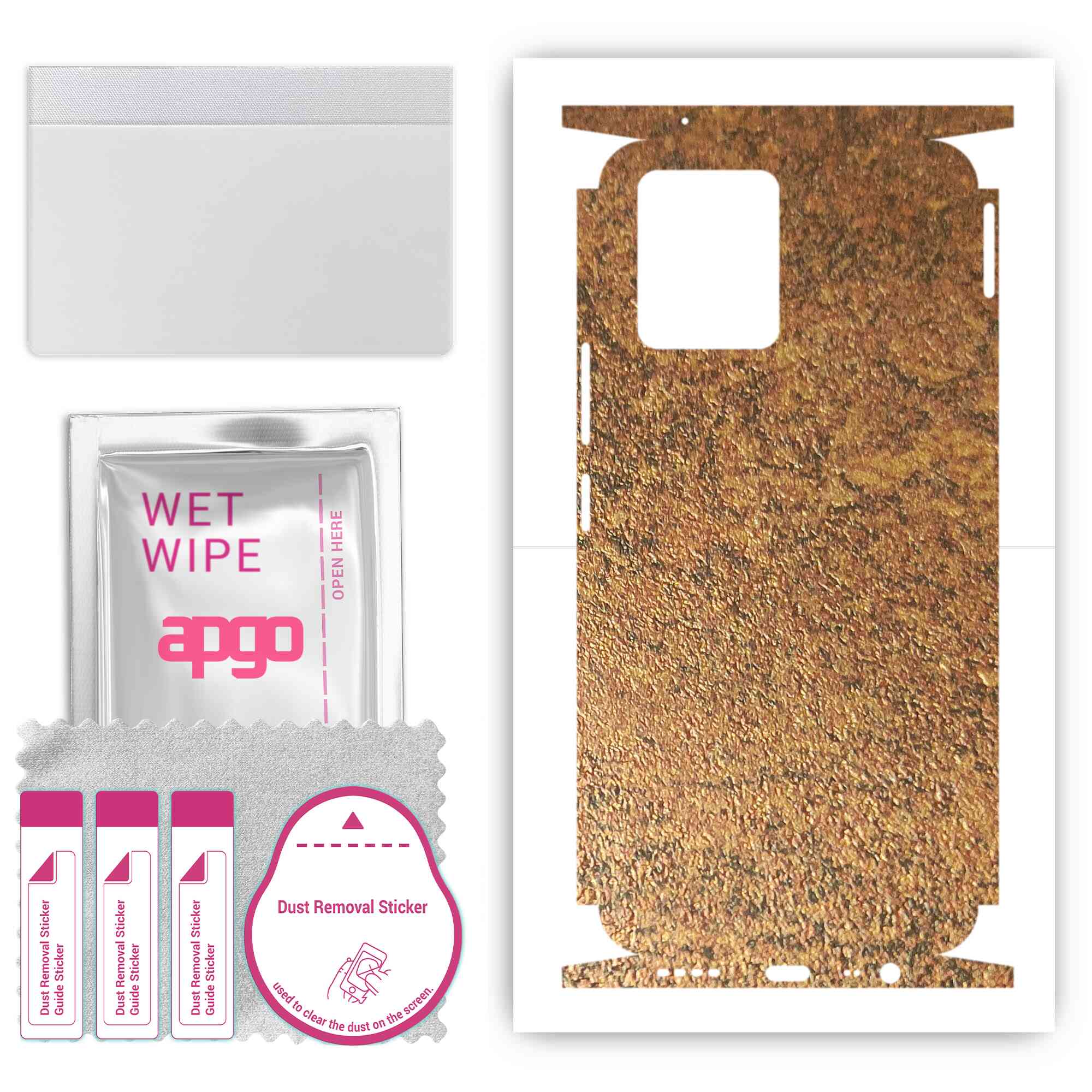 

apgo Protective Skin Sticker for the back+sides compatible with Realme 8, Full Wrap Film, Foil, Vinyl - Pattern Rusty Copper