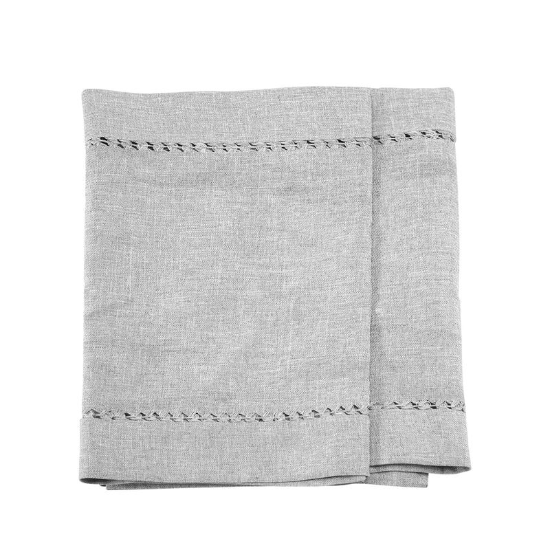 

Good-Hand Hemstitched Dining Table Runner Dresser Scarves, Silver Thread Interweaving (12 X 72 Table Runners) сірий колір