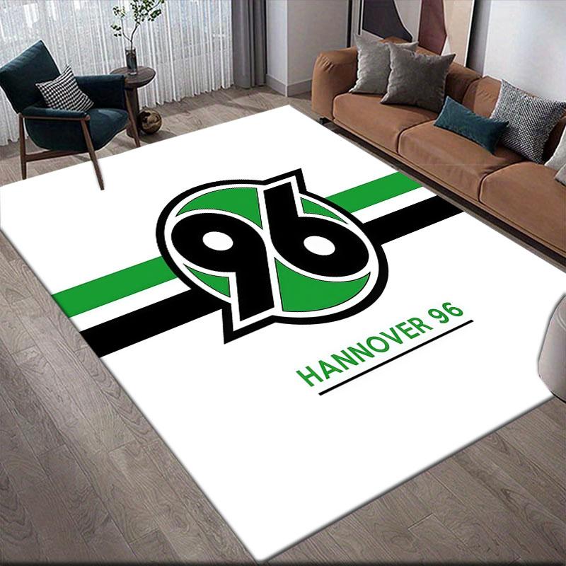 Hannover 96 Flannel Printed Carpet, Home Sofa Decoration for Living Room & Bedroom, Non‑Slip Play Flannel Floor Mat for Game Room