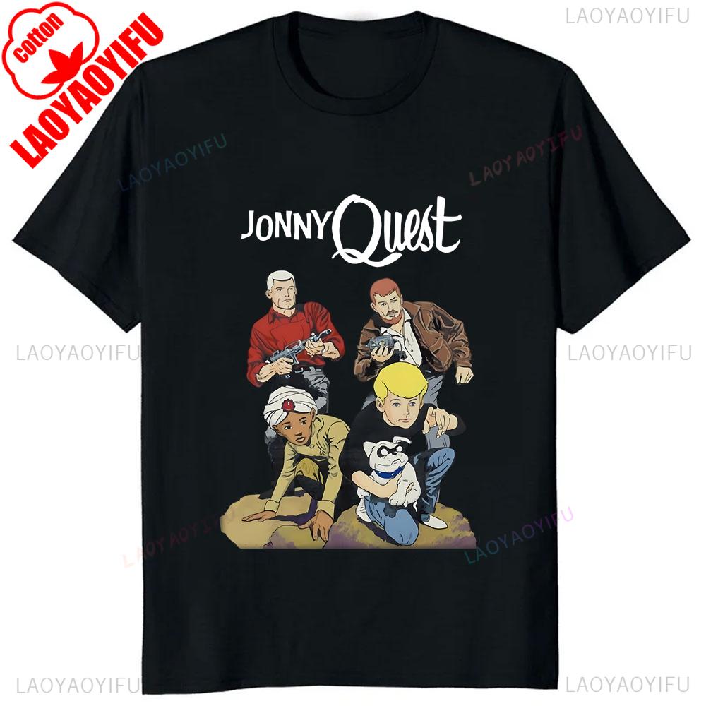 Jonny Quest Comic Anime Graphic Printed TShirt Funny Cartoon Casual Fashion Short Sleeve Hip Hop Man Tshirt 90s Vintage Tees