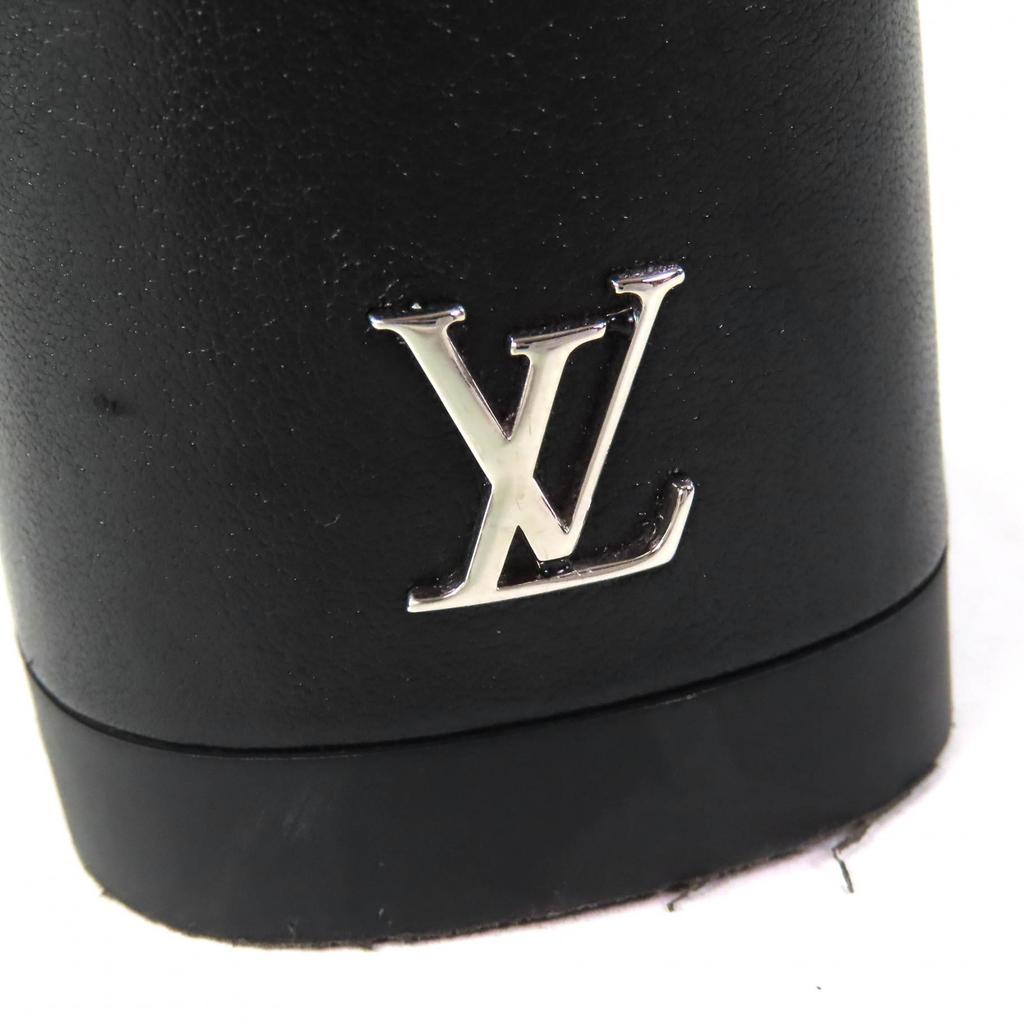 Great LOUIS VUITTON Short Boots LV Logo Metal Back Zip Leather Shearling Women  Used