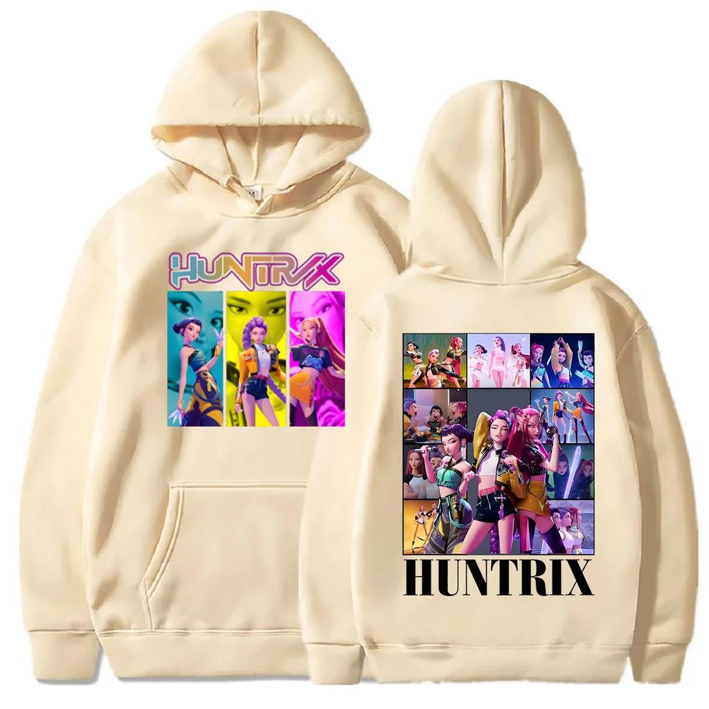 Movie KPop Demon Hunters Huntrix Hoodies Fashion Hip Hop Hooded Sweatshirts Men Women Clothes Long Sleeve Pullover Unsiex Outfit