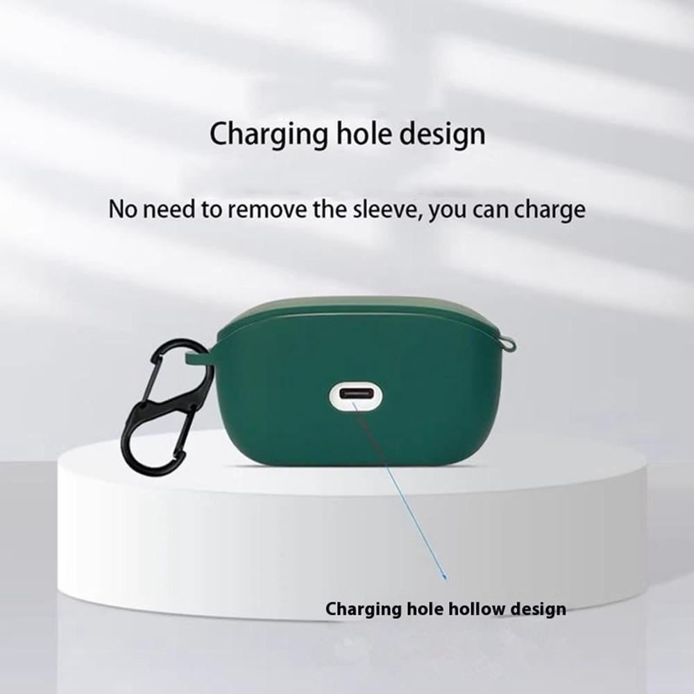 For JBL Wave Buds 2 Silicone Case with Anti Lost Buckle Bluetooth-compatible Earphones Protective Cover