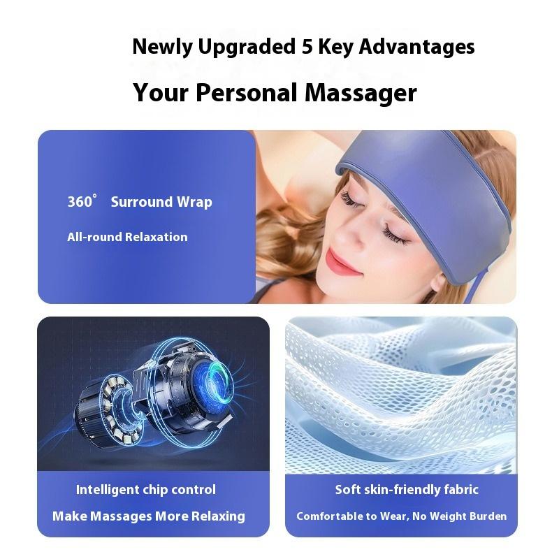 Head massager dredge meridians, household automatic airbag kneading forehead hot compress to help sleep artifact massager