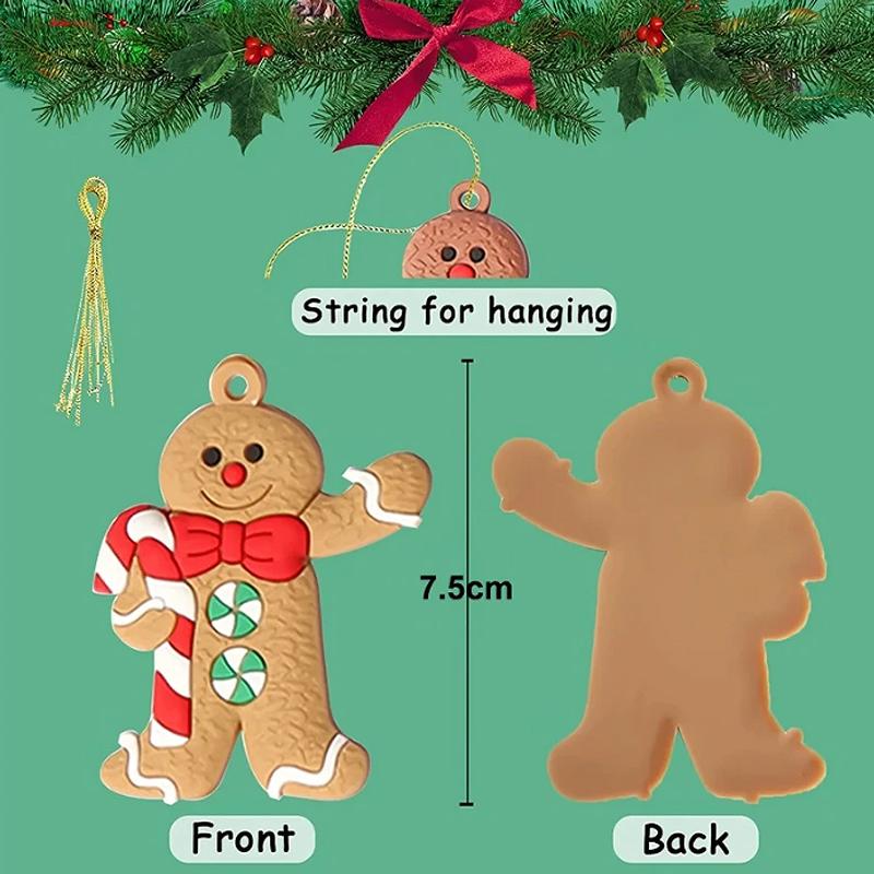 6/11/12PC/Set Christmas Gingerbread Man Decor Xmas Tree Hanging Pendant New Year Party Decor Gift Home Navidad Mini Gingerbread