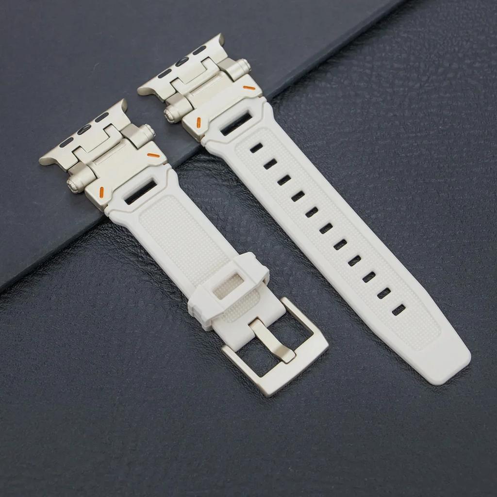Silicone Sport Band for Apple Watch Ultra 49mm 45mm 42 44mm Rubber Strap for iWatch Series 9 8 7 Se 6 5 4 Ultra 2 49 Correa