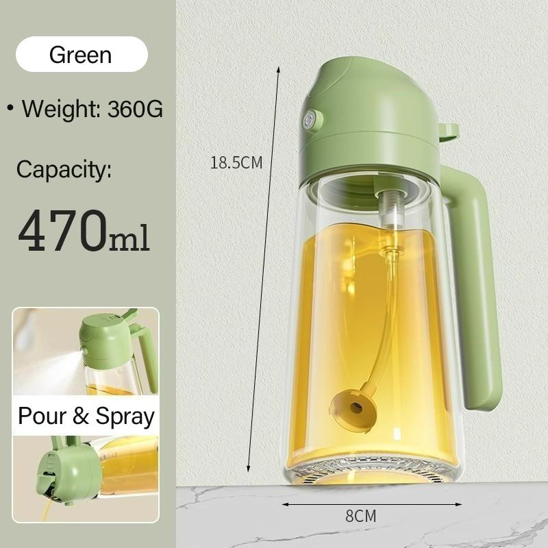 Press Type Glass Oil Spray Dispenser Oil Bottle Spray Kitchen Tool Barbecue Baking Air Frying Pan Camping BBQ YH002 зелёный