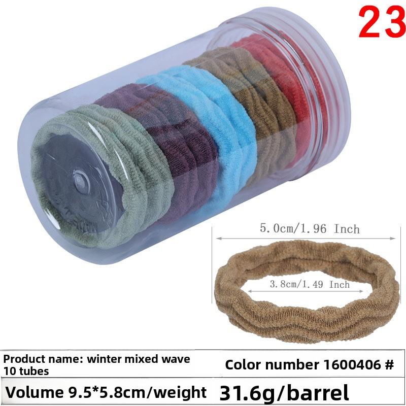 A Girl's Gradient Color Seamless Hair Tie Colorful Hair Band Headband Candy-colored Leather Band Hair Accessory and Headwear