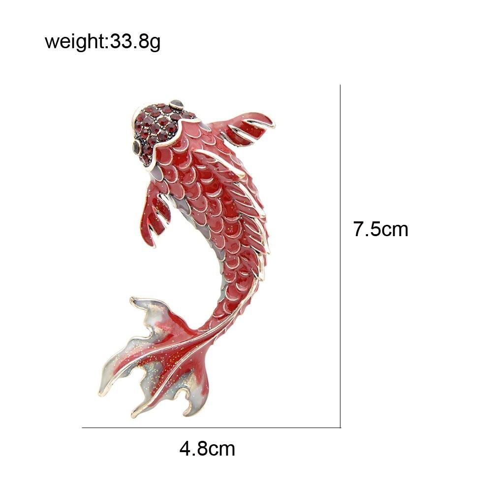 SKEDS Cute Fish Enamel Brooches For Women Kids Large Carp Pins Koi Animal Pin Fashion Girls Jewelry Coat Brooch Accessories Gift