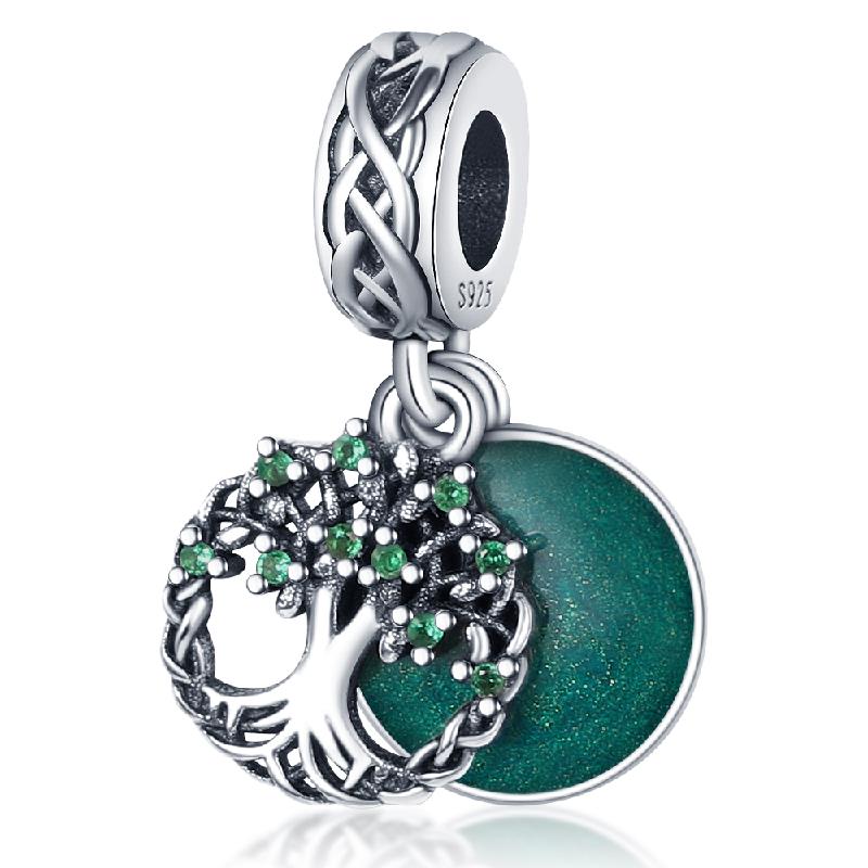 Original 100% Genuine SS925 Sterling Silver Four-Leaf Clover Beads Fit  Bracelet DIY Charm For Women Jewelry Fashion Gift