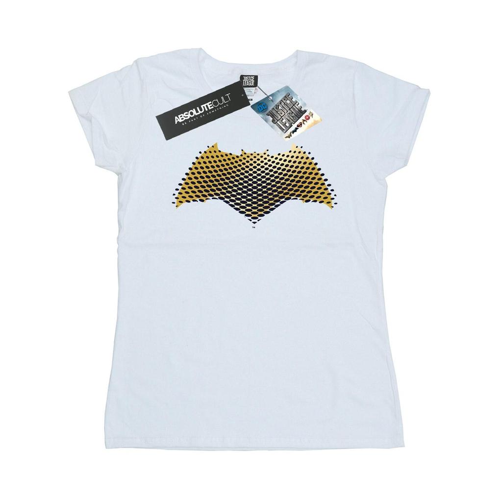 DC Comics Womens/Ladies Justice League Movie Batman Logo Textured Cotton T-Shirt