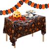 Halloween Decoration Tablecloth Pumpkin Spider Web Bat Plastic Table Cover Festival Party Home Table Decoration Supplies