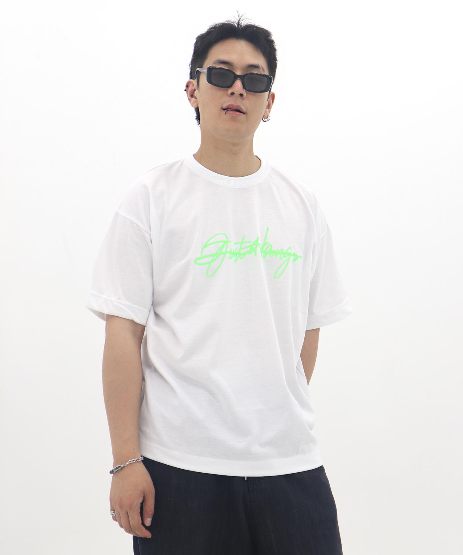 Just Haeng Big Logo Oversized White Short Sleeve (Neon Green) F