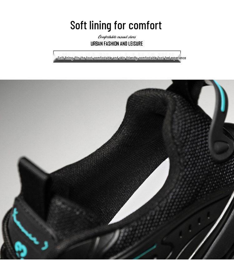 Mamba Black Warrior Men's Spring 2025 PU Mesh Breathable Running Shoes - Versatile Fashion Dad Sneakers