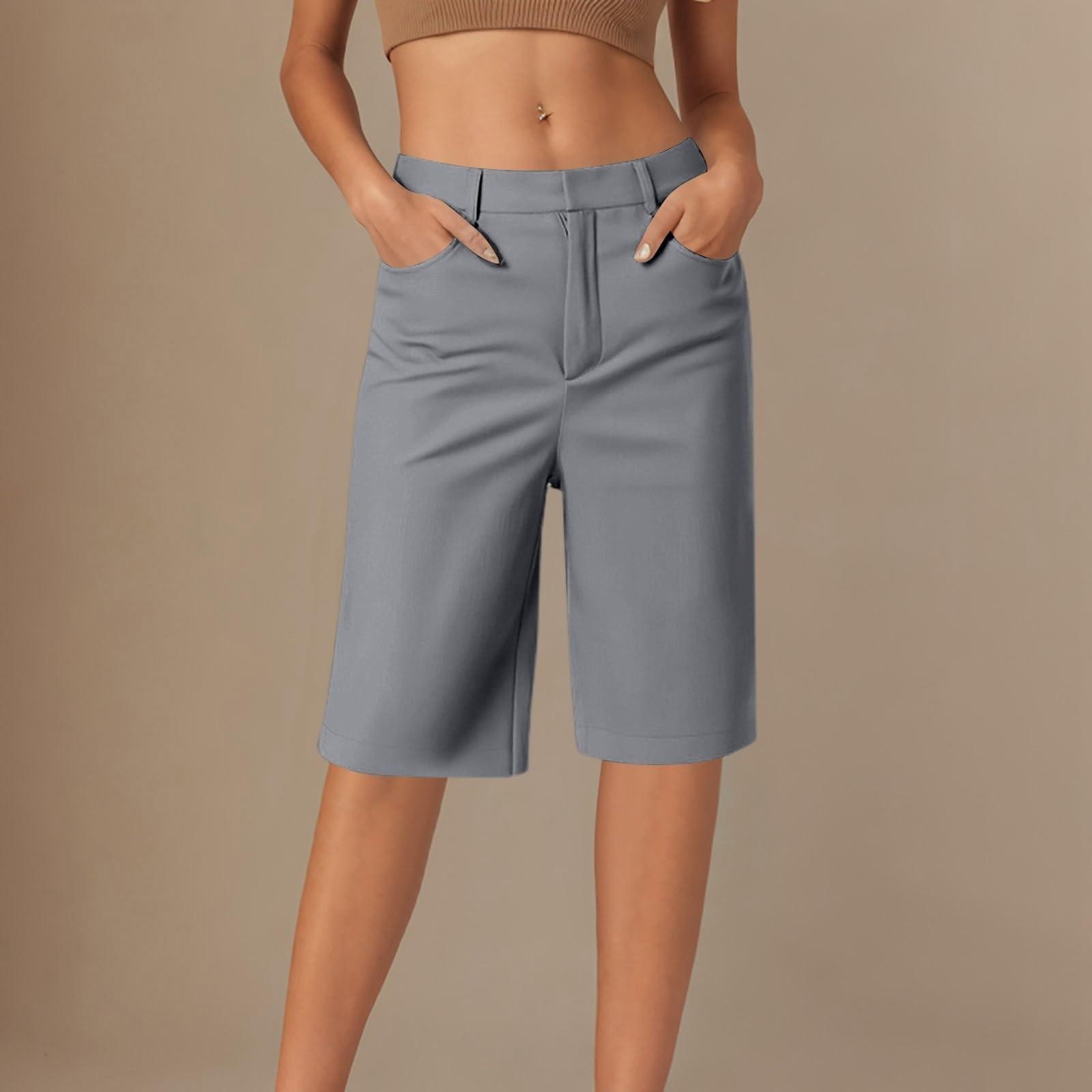 

Shorts For Women Casual Straight Wide Leg Half Pants Hiking Vacation Outfits With Pockets XXL